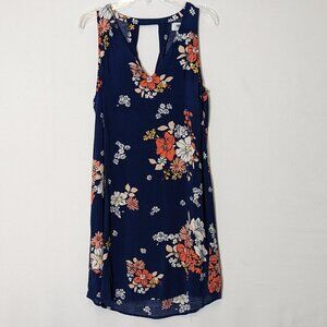 OLD NAVY Blue Floral Sleeveless Short A-Line Tank Dress; Size S